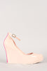 Bamboo Jelly Peep Toe Ankle Strap Wedge
