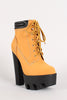 Chunky Heel Platform Lug Sole Work Bootie