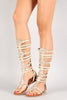 Liliana Jeweled Snake Zip Up Strappy Gladiator Flat Sandal