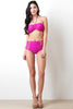 Solid Strappy Caged Bikini Set