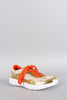 Metallic Tweed Neon Lace Up Sneaker