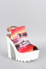 Wild Diva Lounge Graphic Lug Sole Platform Clog