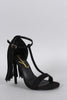 Privileged Suede Fringe T-Strap Heel