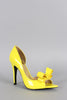Patent Bow Dorsay Pump