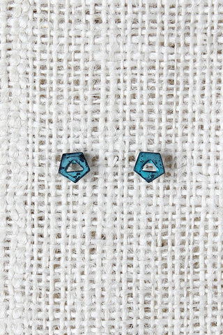 Cutout Pentagon Stud Earrings