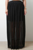 Goddess Semi-Sheer Mesh Overlay Maxi Skirt