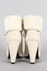 Bamboo Fold-Over Faux Fur Collar Heeled Oxford Booties