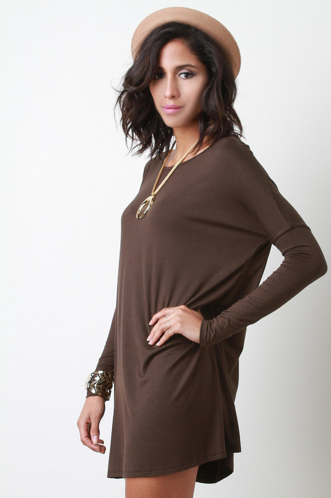 Boxy Long Sleeve Mini Dress