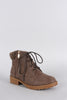 Sweater Cuff Lace Up Zipper Combat Ankle Boots