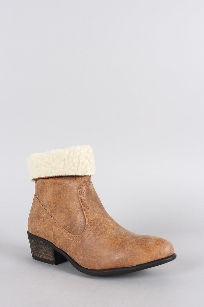 Dollhouse Western Flair Shearling Cuff Booties