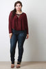 Mesh Knit Crew Neck Crop Top