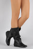 Soda Slouchy Round Toe Mid Calf Flat Boots