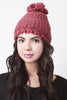 Loose Knit Pom Pom Beanie