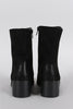 Qupid Elasticized Suede Pointy Toe Cowgirl Ankle Boots