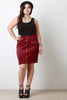 Front Zipper Pocket Pencil Skirt