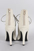 Delicious Perforated Lace Up Open Toe Heel