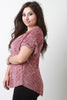 Marled Knit Dolman Cuff Sleeves Slit Top