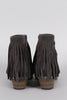 Breckelle Suede Fringe Round Toe Cowgirl Ankle Boots