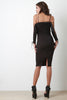 Corset Lace Up Arms Midi Dress