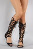 Breckelle Cutout Lace Up Open Toe Gladiator Flat Sandal