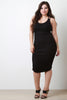 Knit Cinched Sleeveless Bodycon Midi Dress