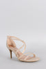 Bamboo Glitter Strappy Crisscross Single Sole Heel