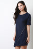 Diagonal Zipper Hemline Dress