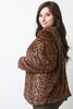 Leopard Faux Fur Open Front Jacket