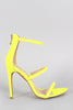 Liliana Neon Triple Straps Single Sole Heel