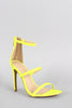 Liliana Neon Triple Straps Single Sole Heel