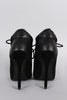 Shoe Republic LA Vegan Suede Heel Lace Up Mesh Bootie