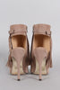 Fringe Peep Toe Stiletto Mule