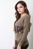Sequin Panel Long Sleeve Top