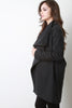 Draped Collar Long Sleeves Wool Jacket