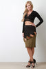 Clawed Twisted Front Midi Skirt