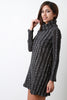 Wide Ribbed Turtleneck Shift Dress