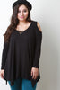 Long Sleeve Cold Shoulder Handkerchief Top