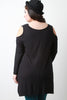 Long Sleeve Cold Shoulder Handkerchief Top