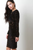 Velveteen Mesh Grid Bodycon Dress