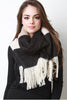 Fringe Hem Colorblock Scarf