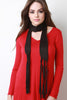 Suede Braided Fringe Scarf