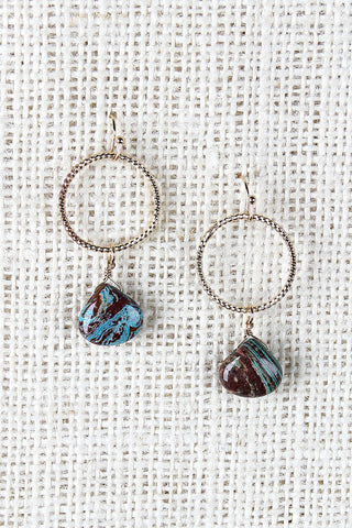 Hoop And Marble Earrings