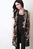 Plaid Short Fur Longline Vest