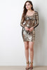 Metallic Floral and Mesh Mini Dress