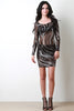 Metallic Sequin Swirl Mesh Mini Dress