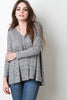 Marled Paneled Rib Knit Top