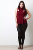 Mock Neck Cutout Sleeveless Peplum Top