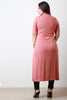 Deep Slit Elbow Sleeves Maxi Top