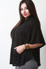 kangaroo pocket Round Hem Hooded Poncho