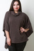 Soft Knit Cowl Neck Poncho Top